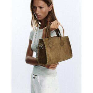 NEW ZARA braided leather city bag 6233